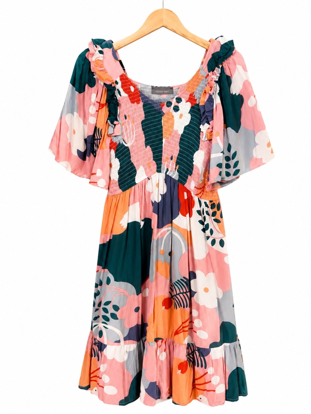 Hudson Gray Smocked Floral Dress Size S Boho Spring Summer Dress